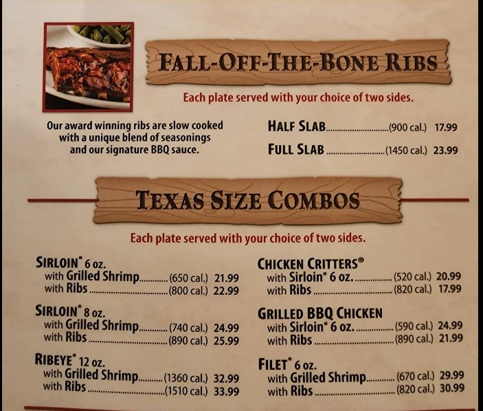 Texas Roadhouse menu in Corona, CA | Steaks, Ribs & More